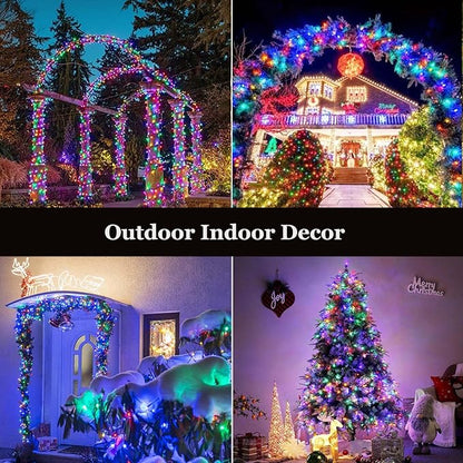 Tcamp 306FT 1000 LED Christmas Tree Lights Outdoor Indoor String Lights with Memory Timer Function, 8 Modes Green Wire Fairy String Light for Xmas Tree Holiday Party Decor (Multicolor)