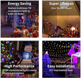C9 Christmas Lights Outdoor, 25FT Waterproof Multicolor LED String Lights for Roofline Xmas Tree Patio Holiday | Lumora