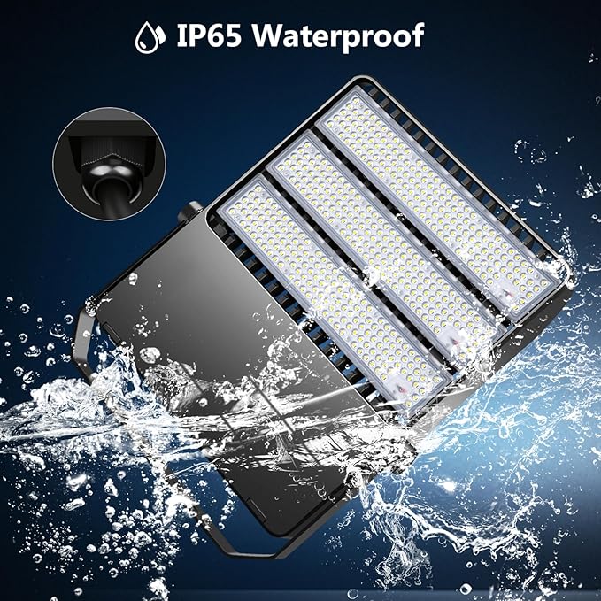 360W Stadium Flood Light Fixture Outdoor LED, 50800 LM 110-270v Commercial Super Bright Parking lot Light 5000k, IP65 Waterproof Exterior Yoke Mount Lighting Security for Arena, Field, Court
