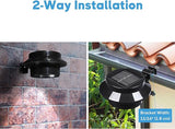 Yescom Outdoor Solar Gutter Light 3 LED Deck Fence Lights Waterproof with Bracket Wall Garden Stair Step Yard Black | Lumora