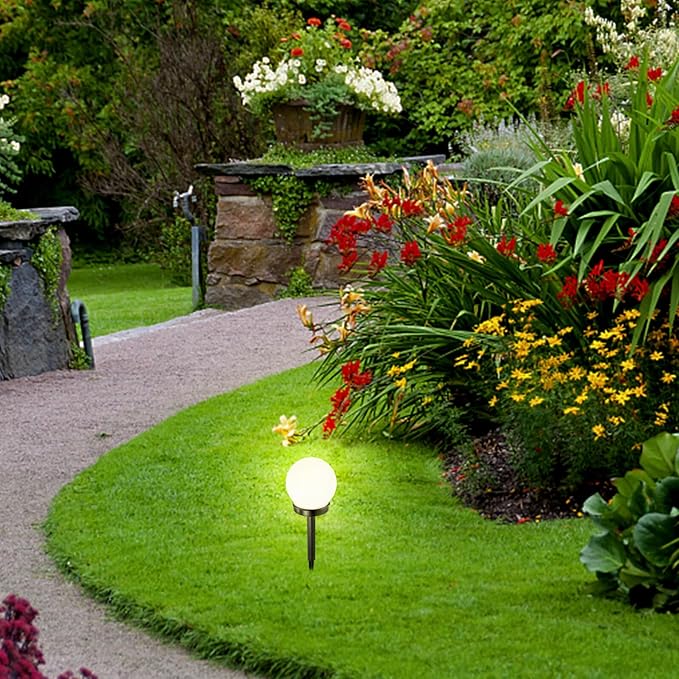 Zerodeko Solar Lawn Light Ground Plug Lamp, Outdoor Waterproof Garden Solar Pathway Light with Warm White Led, Decorative Landscape Lighting for Yard and Patio
