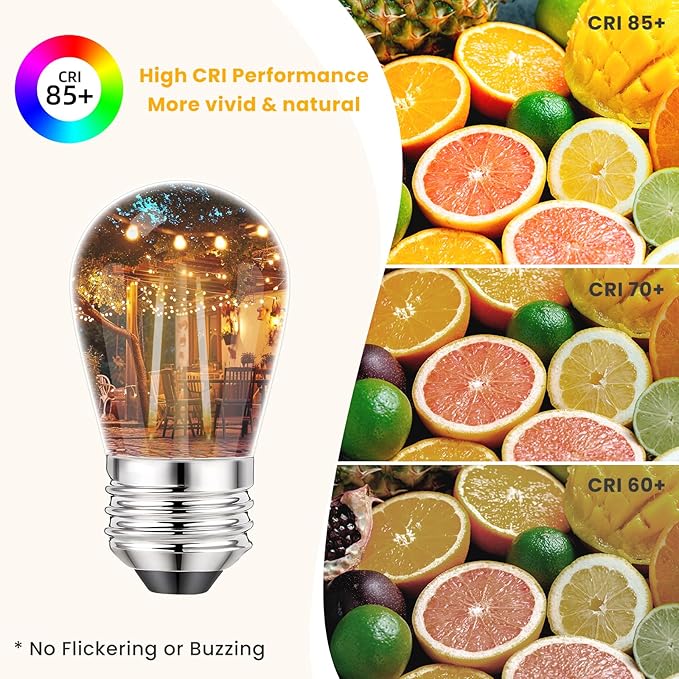 Svater 144 FT Outdoor String Lights 2W, Patio Light for Outside with 32 Antique S14 Plastic LED Bulbs with 30 Pack | Lumora