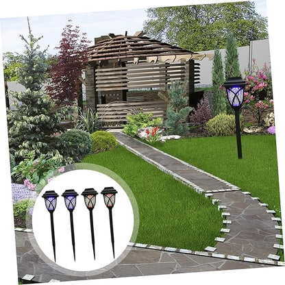 LIFKOME 4pcs Led Landscape Solar Lights Outdoor Lights Garden Solar for Year Party Easy to Install Energy Saving