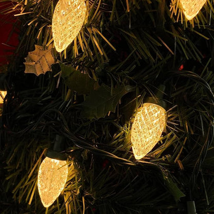 TW SHINE C9 Christmas Lights Outdoor with 100 Count Clips, 100 LED 66 FT Christmas String Lights Outdoor and Timer, Waterproof Connectable for Yard Xmas Tree House Decorations (Warm White)