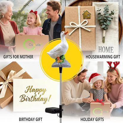 Solar Lights Outdoor Waterproof - Motion Activated Goose Light with Realistic Sound, Solar Powered Garden Decor for Lawn Patio Yard, Unique Gift for Mom & Grandma