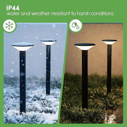 23.5" Solar Pathway Lights - Walkway Solar Lights for Outside - PIR Sensor & Three Lighting Modes - Rechargeable Battery Lasts Up to 35 Hours - 2700K - IP44 Weather Resistant - 4 Pack