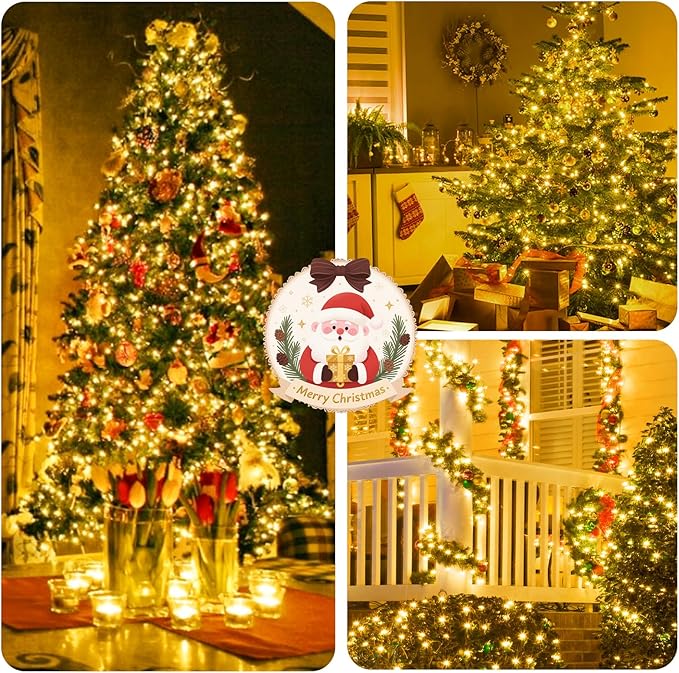 100FT 2000 LED Cluster Christmas Lights, Christmas Tree Lights Outdoor Indoor with 8 Modes & Timer & Remote | Lumora