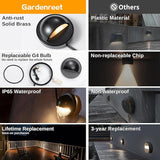 Gardenreet Low Voltage Deck Lights - Landscape Solid Brass LED Step Lights Outdoor, 12V Hardwired IP65 Waterproof | Lumora