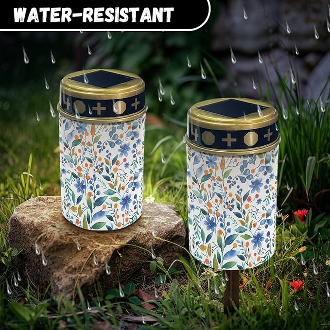 Leaves Blue Solar Light Outdoor Waterproof Solar Garden Lights Landscape Lighting Pathway Lights for Yard Patio Solar-Powered Fairy Lights for Outside,Warm White