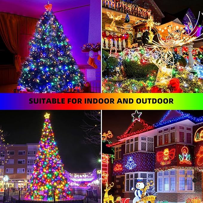 XTF2015 Music Christmas String Lights 105ft 300 LED，Multicolour Christmas Tree Lights with Music，End-to-End Plug in | Lumora