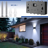 8 Pack Solar Wall Lights for Outside 6000K Cold Solar Fence Lights Up and Down LED Autumn Outdoor Decorative | Lumora