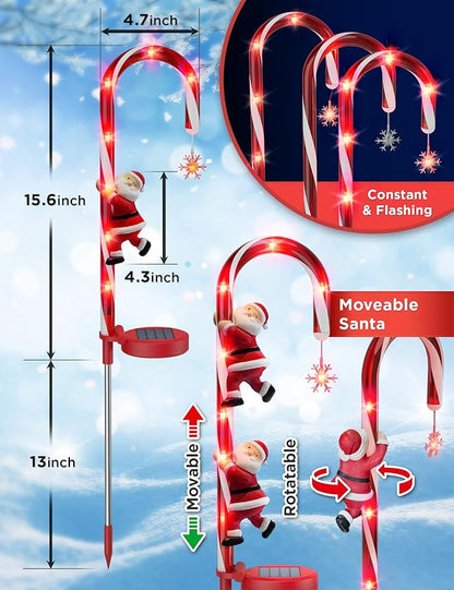 Solar Pathway Lights and Solar Christmas Candy Cane Lights