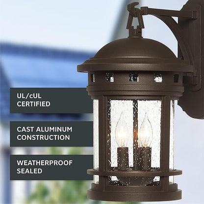 Designers Fountain 2381-ORB Sedona 9" Wall Lantern, Oil-Rubbed Bronze