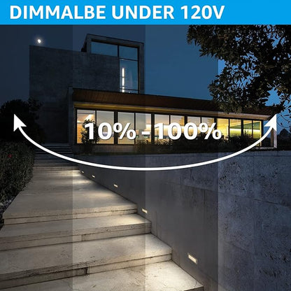 LEONLITE Update 5CCT LED Step Lights 120-277V, Dimmable 4.5W 300LM Anti-Glare LED Deck Steps Stair Lights Outdoor, 1800K2700K3000K4000K5000K, CRI 90, ETL, IP65 Waterproof, Satin Nickel, Pack of 3