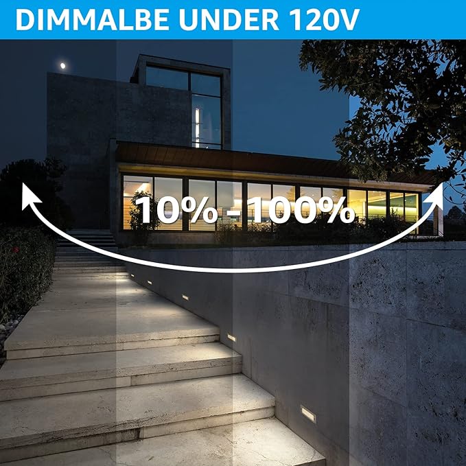 LEONLITE Update 5CCT LED Step Lights 120V-277V, Dimmable 4.5W 300LM Anti-Glare LED Deck Steps Stair Lights Outdoor | Lumora