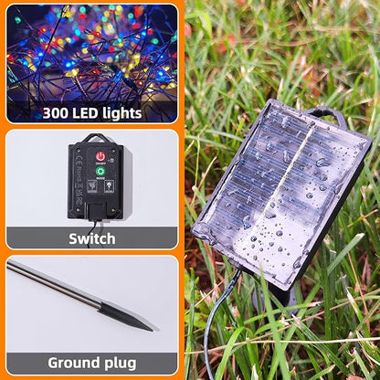 Outdoor Solar Garden Lights, 300 LED Multicolor Fairy Lights, Waterproof Outdoor Decoration, 23.6 Inch Willow Tree Lights for Garden, Patio, Path, Party, Christmas. (Warm White)
