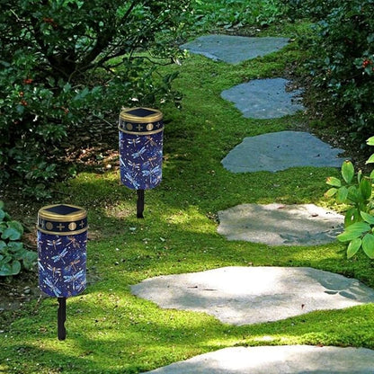 Dragonflies Solar Outdoor Pathway Lights Solar Powered Led Light Waterproof Solar Garden Light Decorative Book Light Outside Solar Ligths for Yard Path Walkway