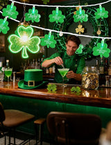 12FT St Patricks Day String Lights - 20 LED Shamrock Lights with St. Patrick's Day & Lucky Printed Text | Lumora