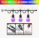 35FT Outdoor String Lights, 16 Shatterproof Edison Bulbs, Dimmable RGB Color Changing Patio Lights with Remote. | Lumora
