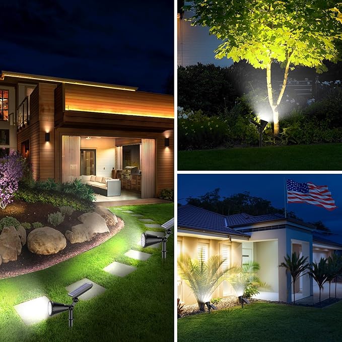 Solar Lights Outdoor Waterproof, 36 LEDs Adjustable Solar Spot Lights Outdoor, 2-in-1 Solar Powered Spotlight | Lumora