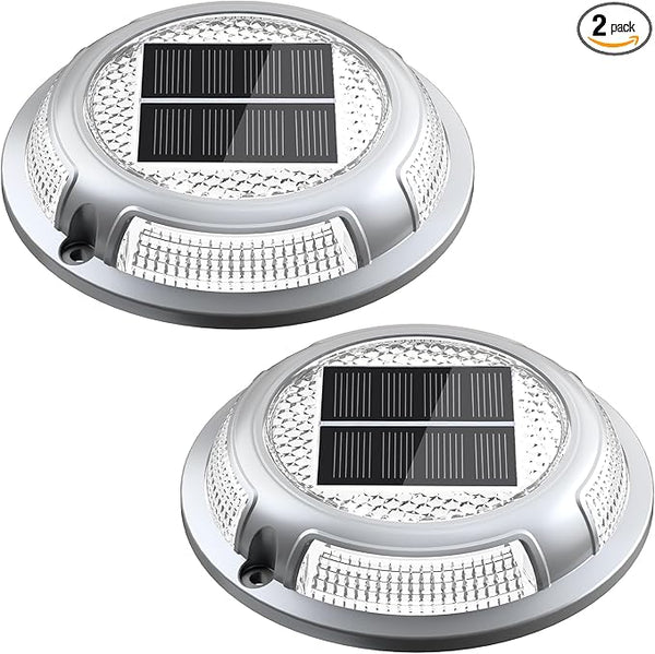 Solar Driveway Lights, 2 Pack Heavy Duty Driveway Lights Solar Powered 2 Color Mode (Cool/Warm White) IP68 | Lumora