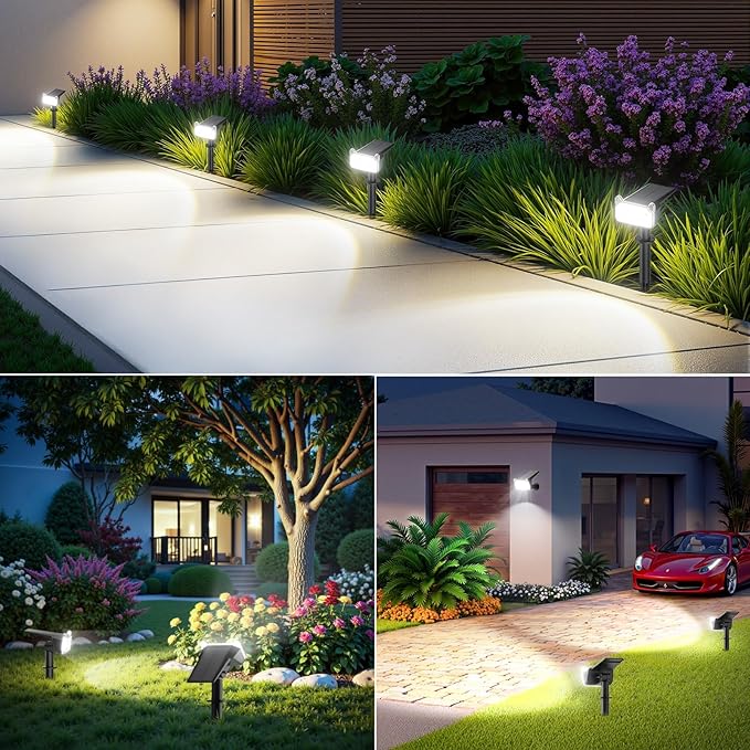 WdtPro Solar Spot Lights Outdoor for Tree, Sign, Mailbox, Solar Lights Outdoor Waterproof, Bright Landscape | Lumora