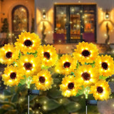Solar Garden Lights - Solar Sunflower Outdoor Decorative Stake Lights Waterproof, Updated 60 LED Solar Flower | Lumora