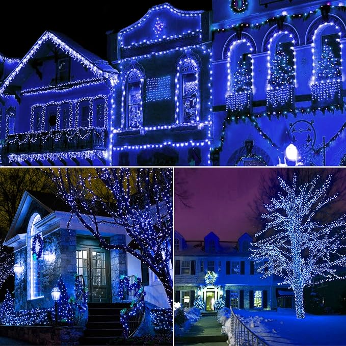 100 Count Blue LED Christmas Lights 50ft 5mm Blue, Waterproof, Indoor/Outdoor, UL, IP65 | Lumora