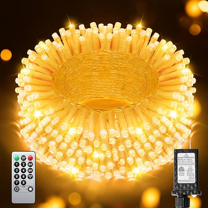 125FT 380 String Lights Indoor Outdoor Clear Wire, Plug in Christmas String Lights Connectable, Timer & Memory | Lumora