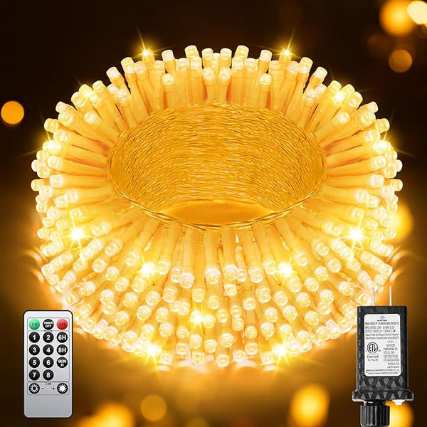 125FT 380 String Lights Indoor Outdoor Clear Wire, Plug in Christmas String Lights Connectable, Timer & Memory | Lumora