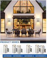 TENGXIN 2 Pack Patio Wall Light Cylinder,Up Down Modern Outdoor Wall Sconce with Stainless Steel Cylinder,Brushed | Lumora