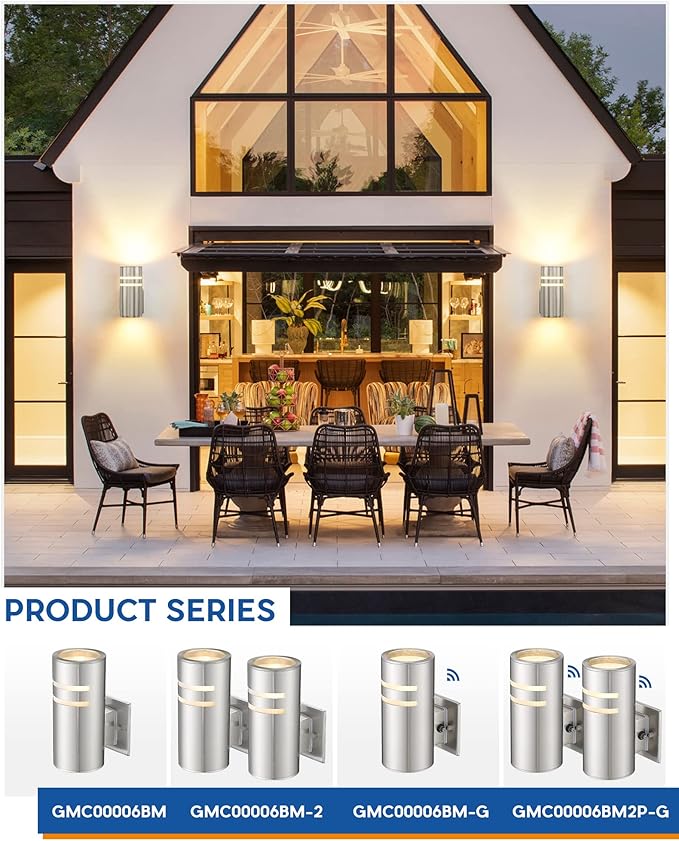 TENGXIN 2 Pack Dusk to Dawn Outdoor Wall Sconce,Waterproof Wall Light Fixture,Exterior Lighting Fixtures,Stainless | Lumora