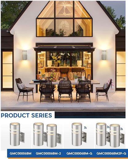 TENGXIN 2 Pack Dusk to Dawn Outdoor Wall Sconce,Waterproof Wall Light Fixture,Exterior Lighting Fixtures,Stainless Steel Outdoor Wall Light with Sensor,Suitable for Garden,Patio,Porch