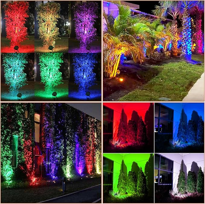 Junview Christmas RGB Color Changing Low Voltage Landscape Lights LED Landscape Lighting Remote Control Outdoor | Lumora