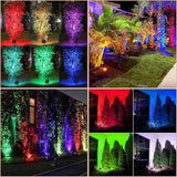 Junview Christmas RGB Color Changing Low Voltage Landscape Lights LED Landscape Lighting Remote Control Outdoor | Lumora