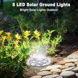 Solar Ground Light Outdoor 8 Pack Mini Solar Grounf Lights Waterproof Landscape Lighting Solar Powered Pathway | Lumora
