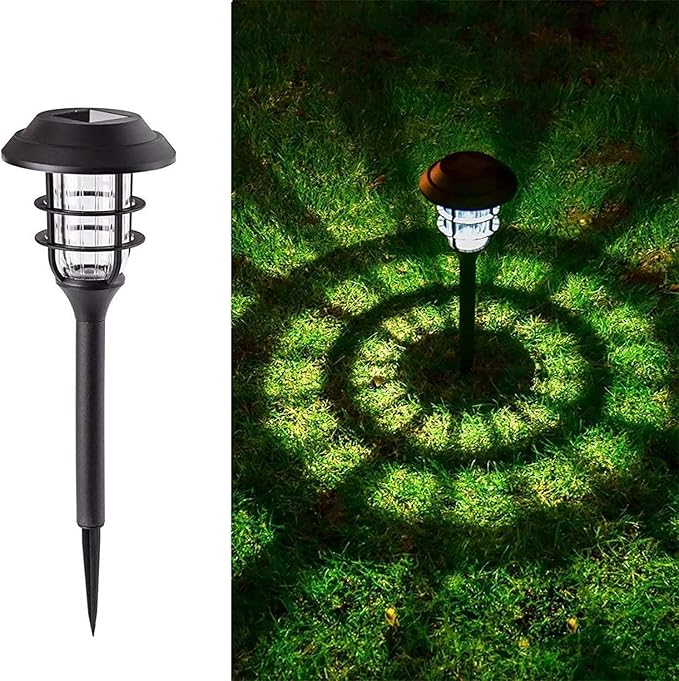 Solar Lawn Lights, 8 Pack Outdoor Solar Pathway Lights, White Bright Solar Garden Lights Waterproof Landscape Path Lights for Walkway Yard Driveway Lawn Pathway