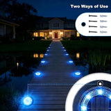 Flacchi Solar Lights Outdoor - Solar Powered Ground Lights Outdoor Solar Disk Light Waterproof Landscape Light for | Lumora