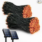 2 Pack Solar Christmas Lights Outdoor, 72FT 200 LED Solar String Lights with 8 Lighting Modes, IP65 Waterproof | Lumora