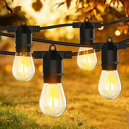 27Ft Led Outdoor String Lights,Patio Lights, S14 Edison Shatterproof Bulbs,for Patio Backyard Cafe Porch Garden Bistro Party Wedding Decoration (2 Pack)