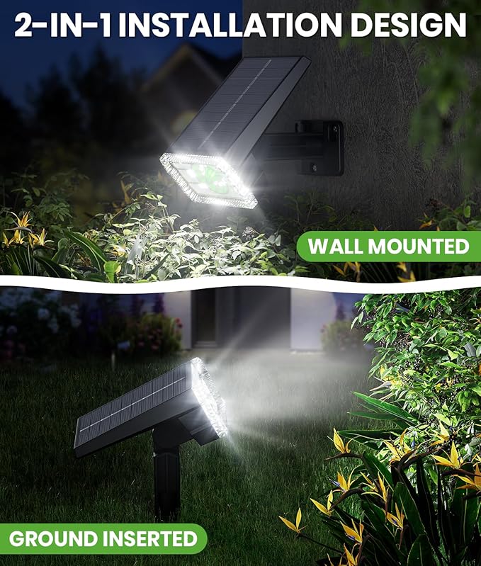 Bright Solar Spot Lights Outdoor 4 Pack, [58 LED/12000K/3 Modes] Solar Lights Outdoor Waterproof IP67, Auto On/Off | Lumora