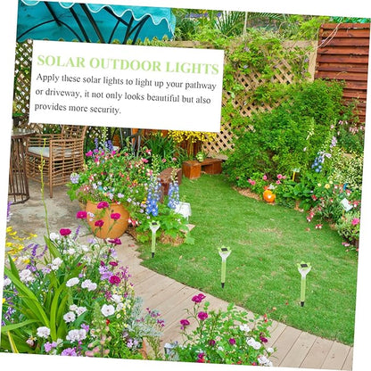 DOITOOL 6pcs Solar Flower Lights Led Garden Stakes for Outdoor Decoration Solar Pathway Lights for Lawn and Patio Easy Installation Design