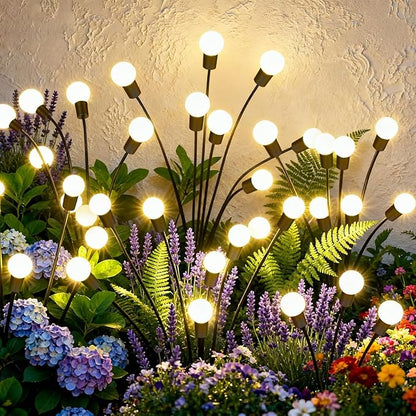 Solar Lights Outdoor Waterproof,6 Pack 48LED Solar Swaying Lights,Firefly Lights for Yard Patio Pathway Decoration,Unique Gardening Gifts for Women Holiday
