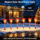 6 Pack Christmas Solar Pathway Lights Outdoor Decorations,Garden Solar Stake Landscape Lights Candy Cane Christmas | Lumora