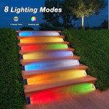 VOLISUN Solar Stair Lights 8 Pack, 7 Fixed Colors, Solar Step Lights Outdoor Waterproof IP67, LED Outdoor Step | Lumora