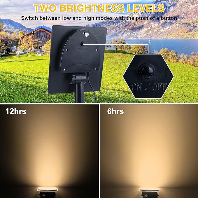 Solar Spot Lights Outdoor, 20 LED IP65 Waterproof Landscape Lighting, Dusk-to-Dawn 3000K Warm White Solar Outdoor | Lumora