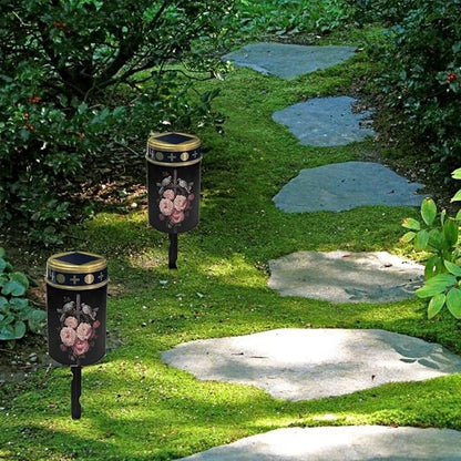 Cross Rose Bird Solar Garden Lights Outdoor, Cross Solar Lights Outdoor Waterproof Solar Powered Lights for Outside Patio Yard Pathway