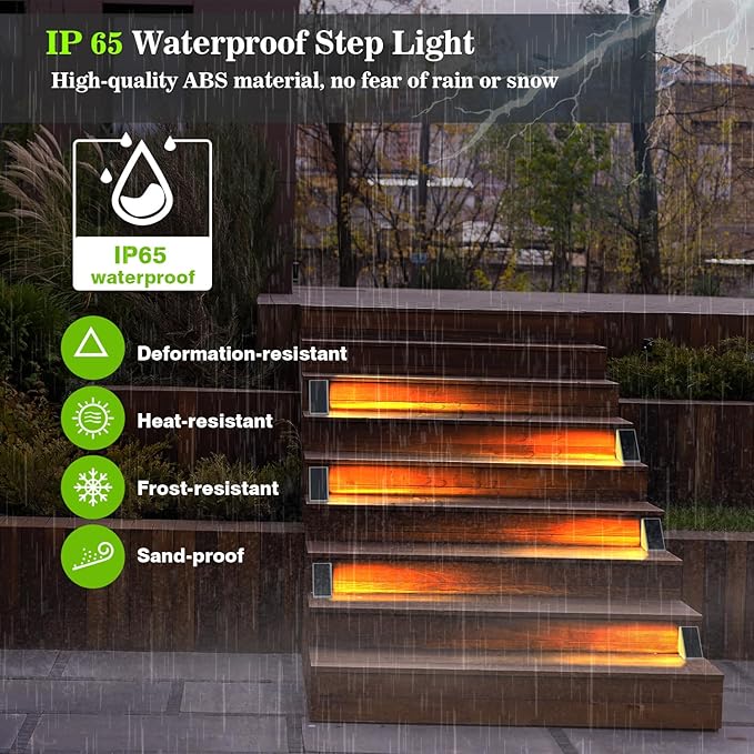 Motion Sensor Solar Step Lights Outdoor Waterproof, 10 Led Solar Stair Lights for Outside, Motion Detector Light | Lumora
