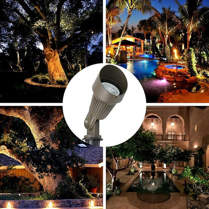 Lumina Lighting® 4W Landscape lighting 12V Landscape Lights Low Voltage Landscape Spotlights Warm White Waterproof Outdoor Replaceable LED Bulb for Garden, Lawn, Porch, Patio and Yard (Bronze, 2-Pack)