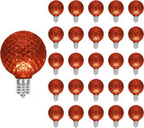 Holiday Bright Lights G50 Faceted Orange LED Bulbs - Waterproof Outdoor, Shatterproof Patio Decor Bulb (25 PK) | Lumora